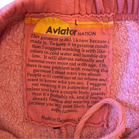 Aviator Nation Classic 5 Stripe Cotton Blend French Terry Sweatpants, Size L - Picture 3 of 5